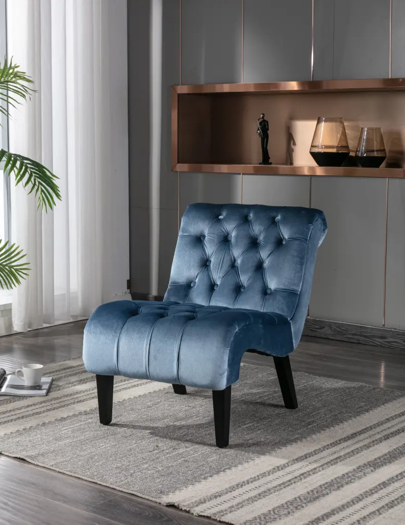 Coolmore Modern Velvet Armless Accent Chair Living Room coolmore w-395