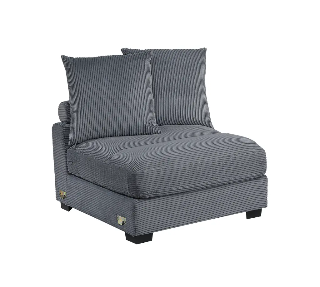 Living Room Armless Chair Dark Gray Corduroy Modern Accent Chair kanepe