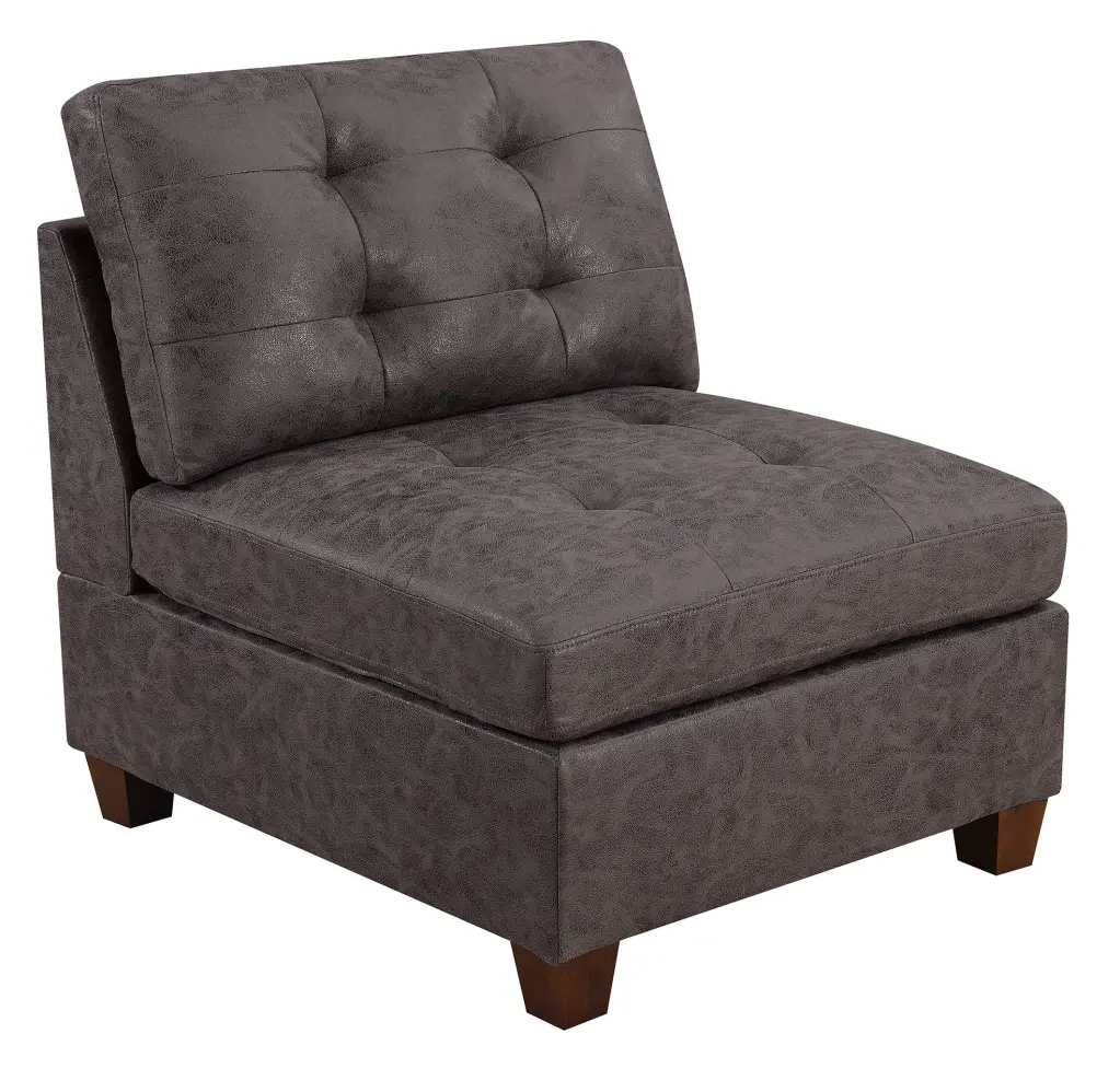 Living Room Furniture Tufted Armless Chair Dark Brown 1Pc Cushion Armless Accent Chair kanepe