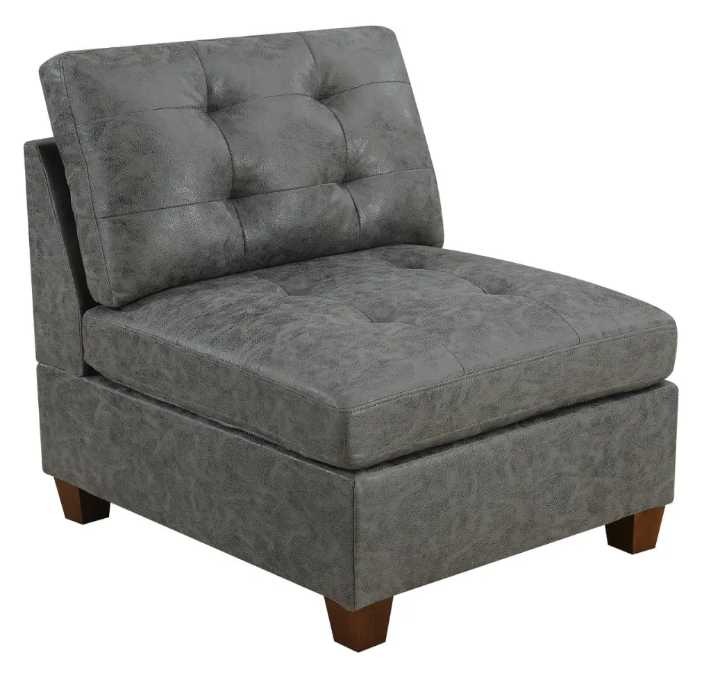 Living Room Home Decor Tufted Armless Chair Antique Grey 1Pc Cushion Armchair kanepe