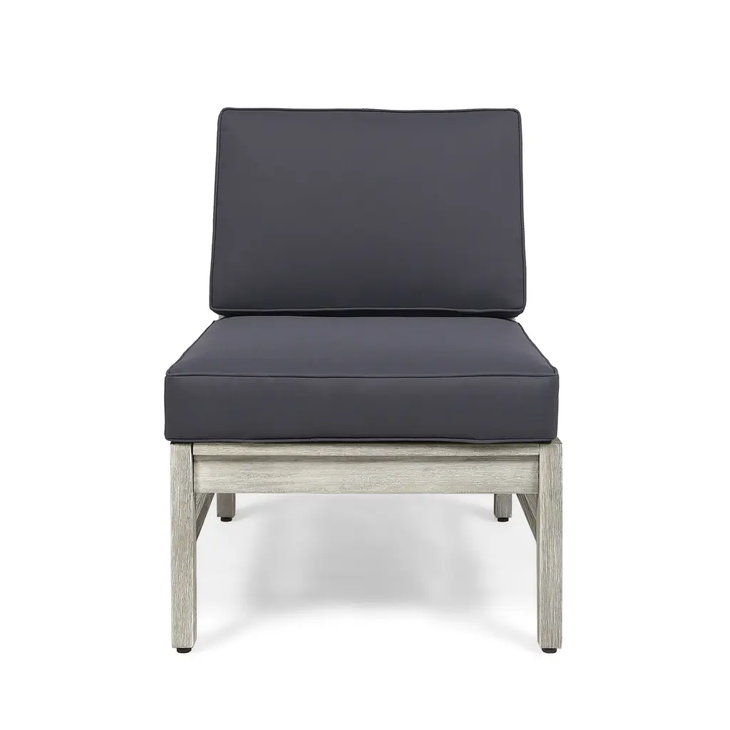 Perla Armless Chair Dark Gray Acacia Wood nh-gardenpara