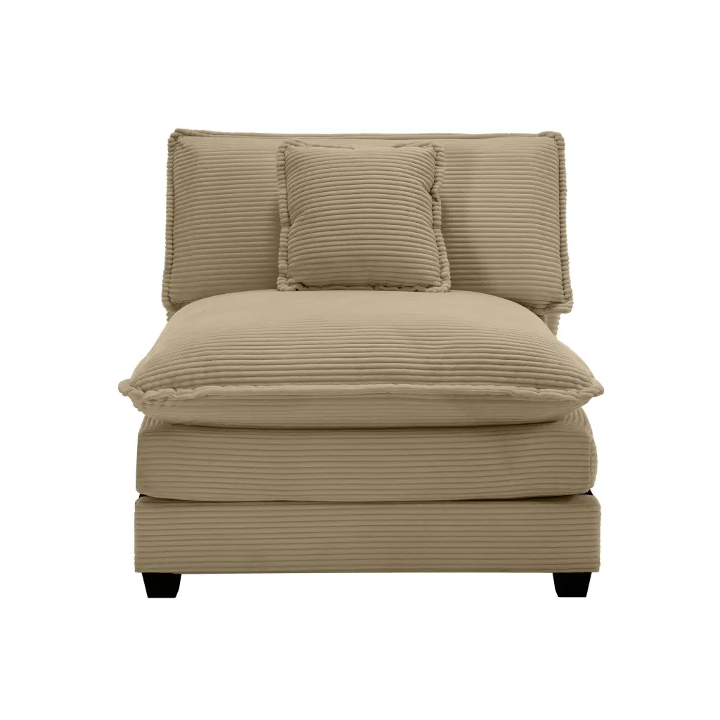 Armless Deep Seat Corduroy Single Sofa Can Be Used as Accent Chair or Lounge Chair ui furniture