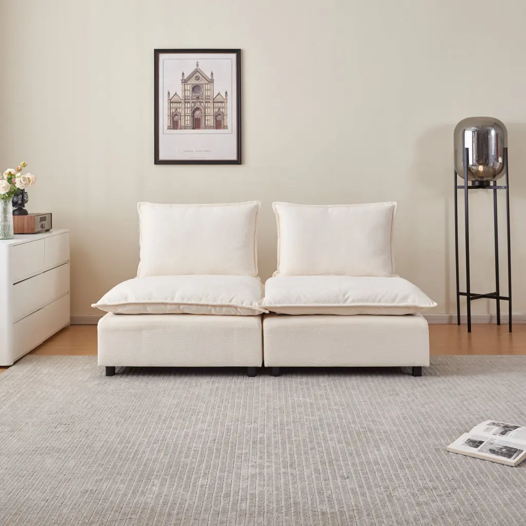 Modern 2 Seater Armless Sofa Couch Living Room Modular Design modasi