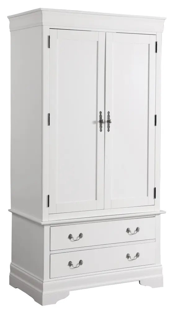 Louis Phillipe G3190 Armoire White Particle Board Storage Cabinet glory furniture