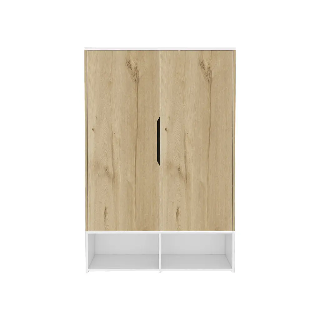 Barletta Light Oak White Armoire Bedroom Storage Cabinet treevol furniture