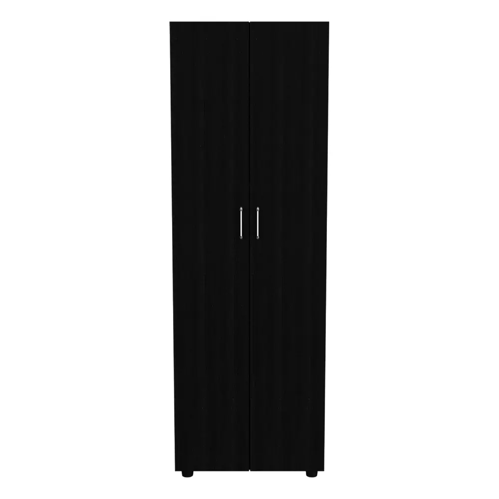Slim Armoire Barkley Bedroom Black Particle Board Wardrobe Doors treevol furniture