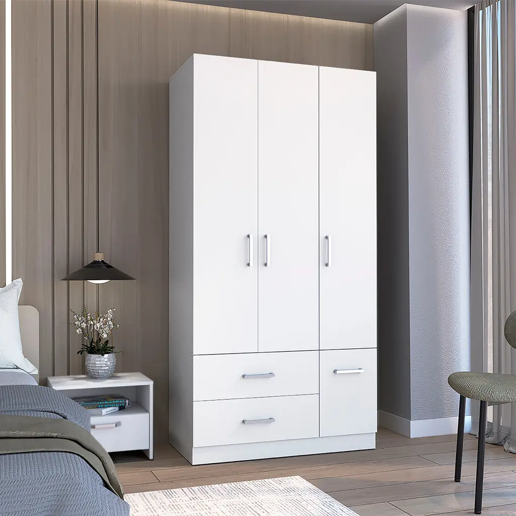Sebree 71 Inch High Armoire Wardrobe Closet 2 Drawers and Four Doors rta muebles colombia