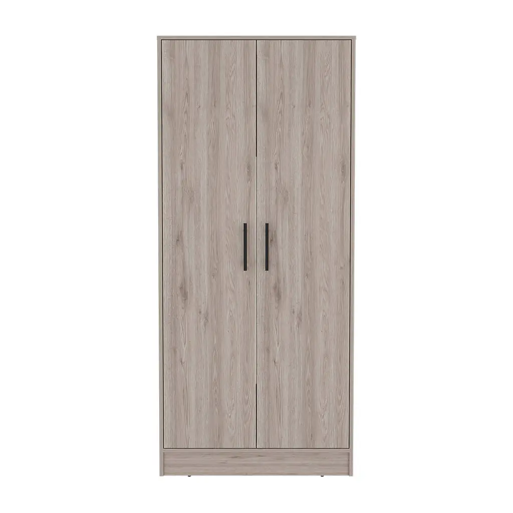 180 Armoire Beery Bedroom Cabinet Light Gray Particle Board treevol furniture