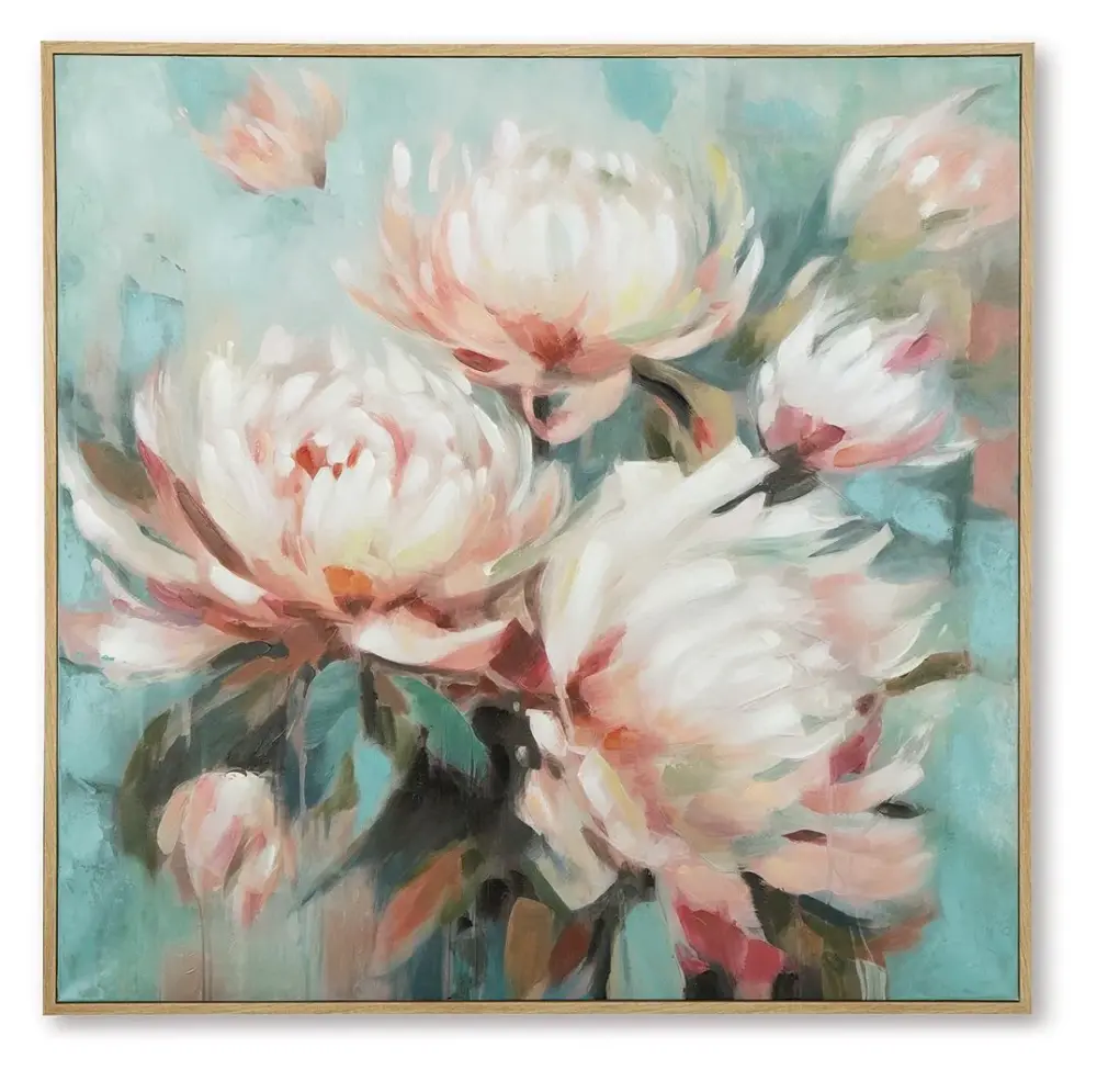 Premium Gallery-Wrapped Parryville - Wall Art - Aqua / Rose
