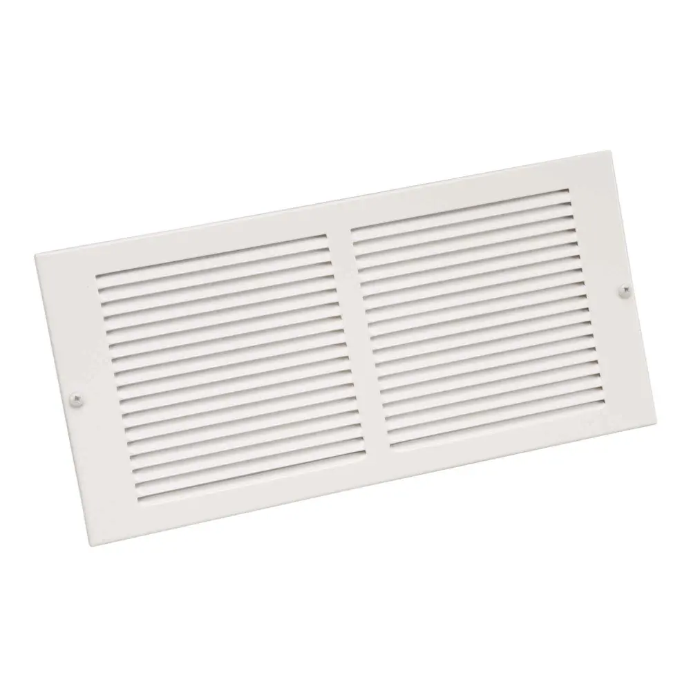 Steel Sidewall Return Air Grille Painted Snow, 14" x 8"