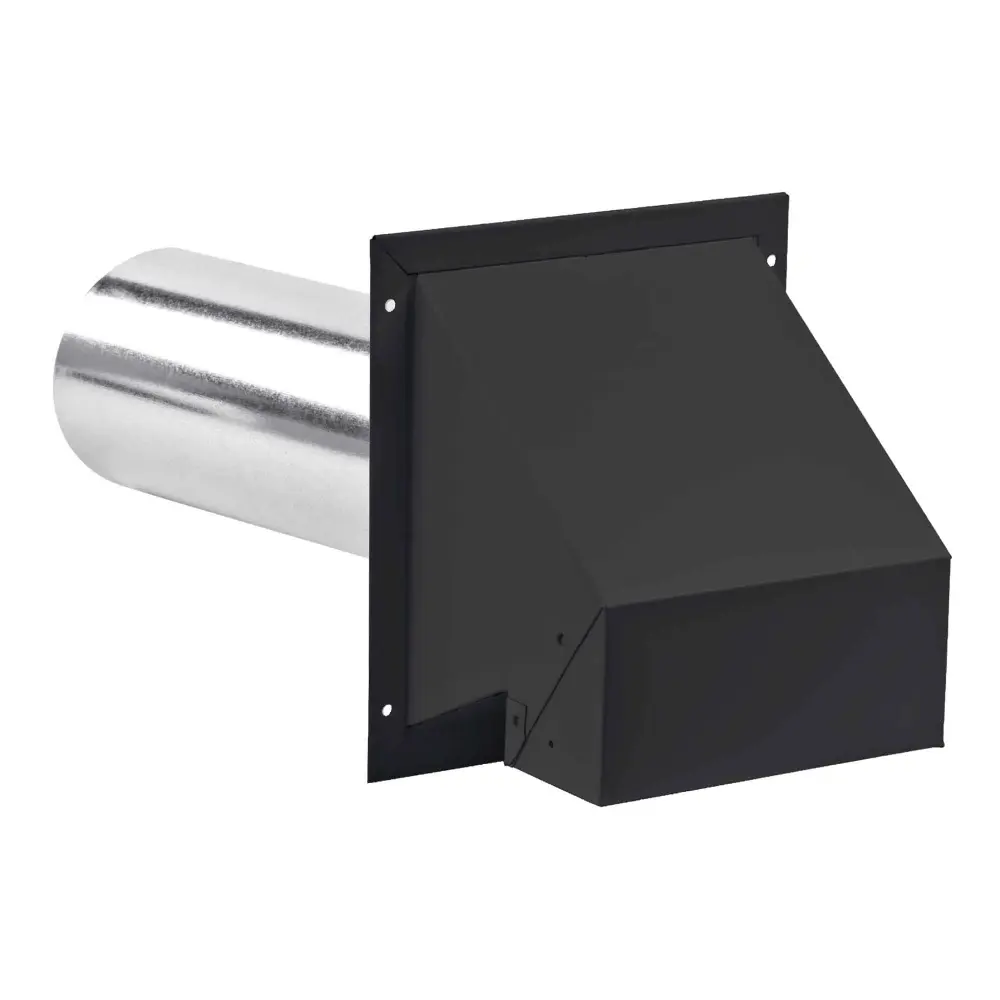 R2 Wall Air Exhaust Hood Painted Jet-black, 4"