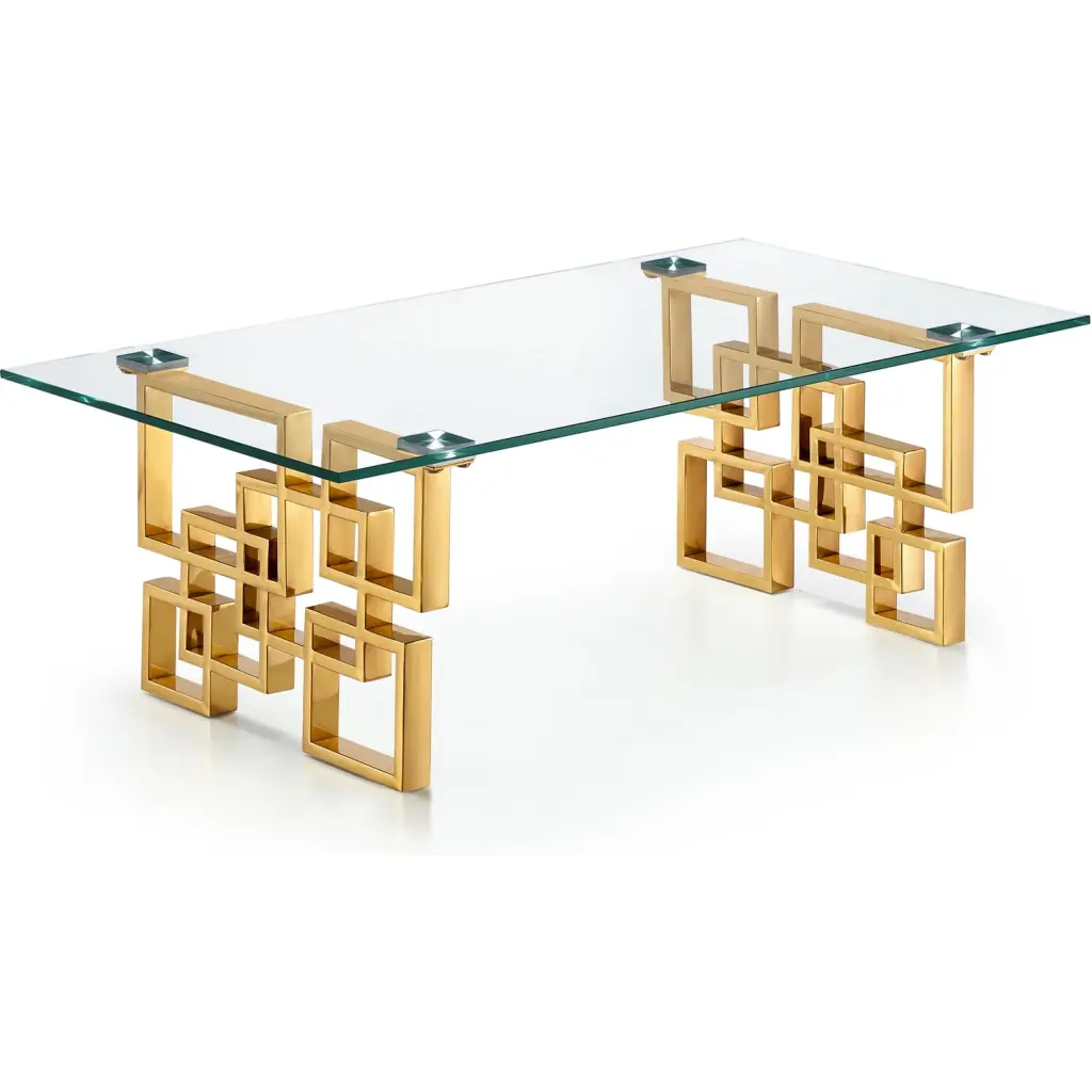 Maykoosh Asian Fusion Gold Coffee Table Intricate Design