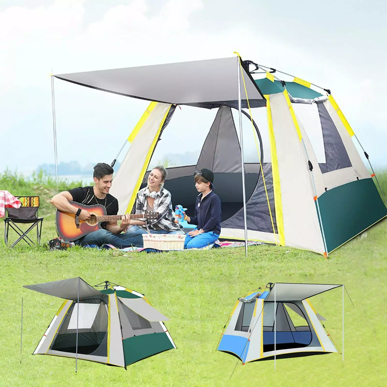 Automatic Outdoor Tent 2-3 People Rainproof Thickened Camping Tent