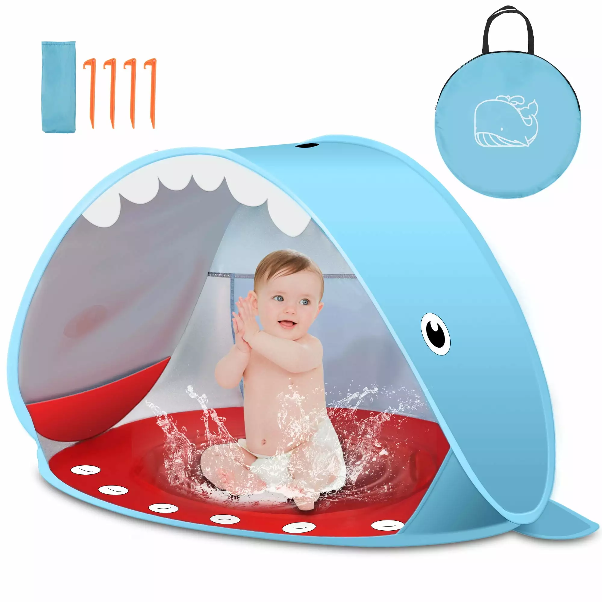 Wisairt Baby Beach Tent Pop Up Sun Shelter UPF 50+ UV Protection Kids Toddlers Blue