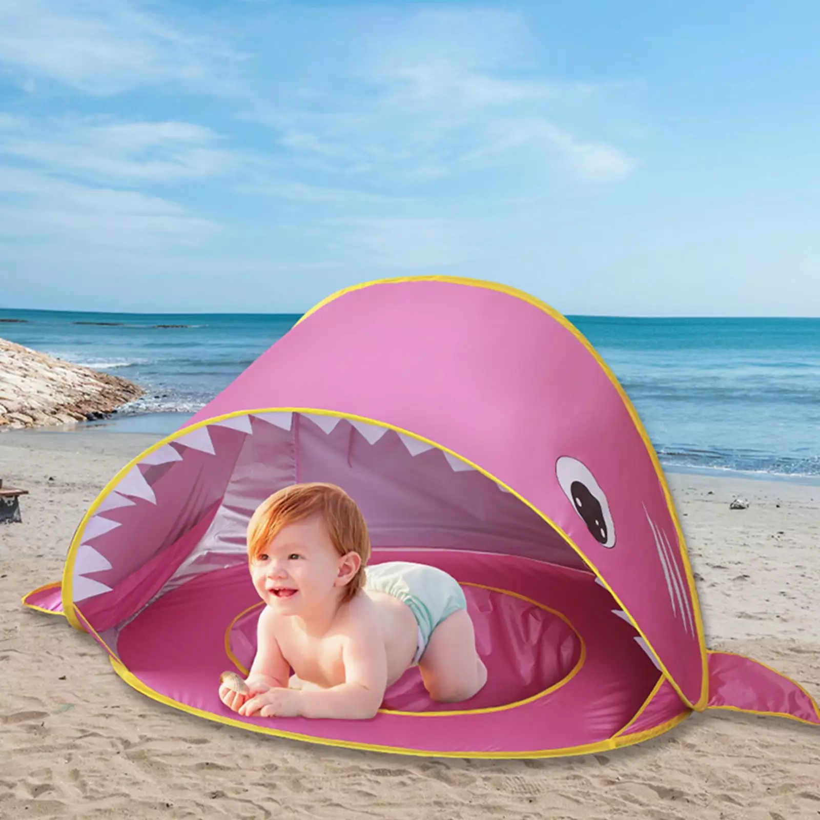 Baby Beach Tent Automatic Quick Opening Portable Shade Pool Sun Protection Shelter Infant Free