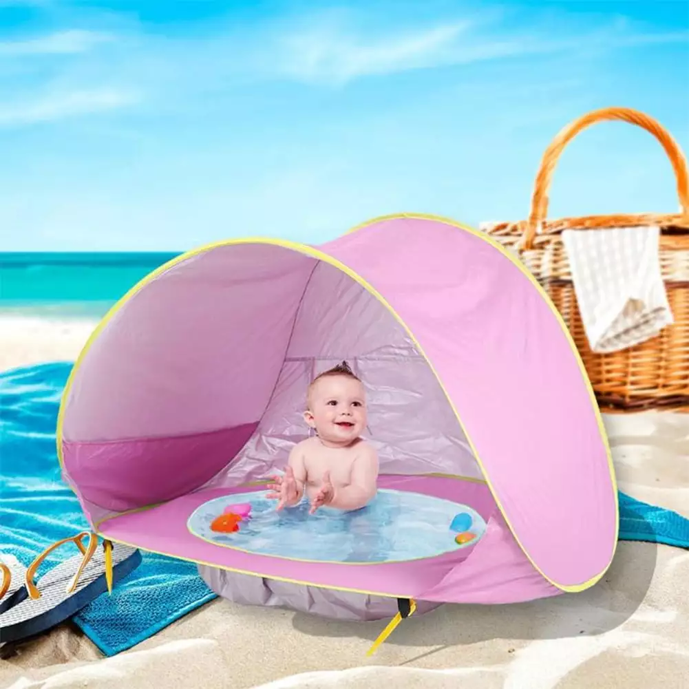 Manunclaims Baby Beach Tent Pool Popup Collapsible Portable Shade UV Protection Sun Shelter Playhouse Infant Toddler Carry...