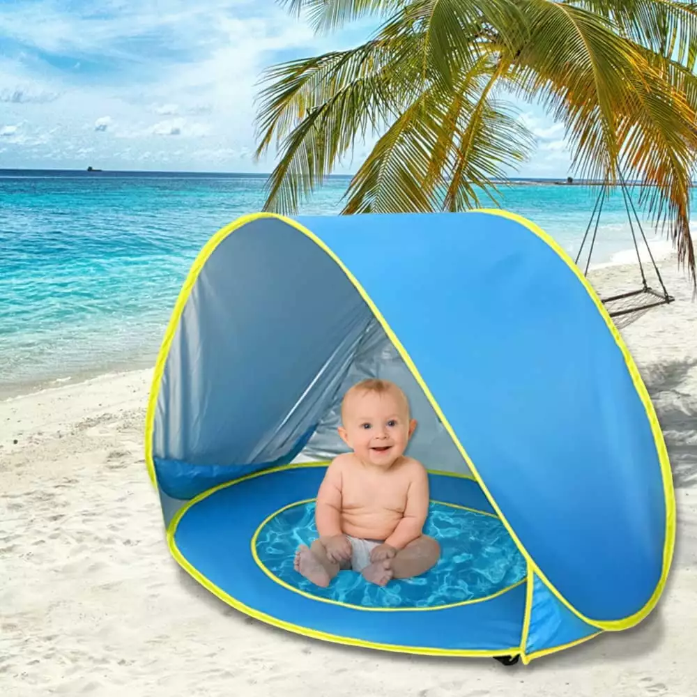 Portable Pop Up Tent Toddler Beach Shade UV Protection Play Tent Kids Baby Beach Tent