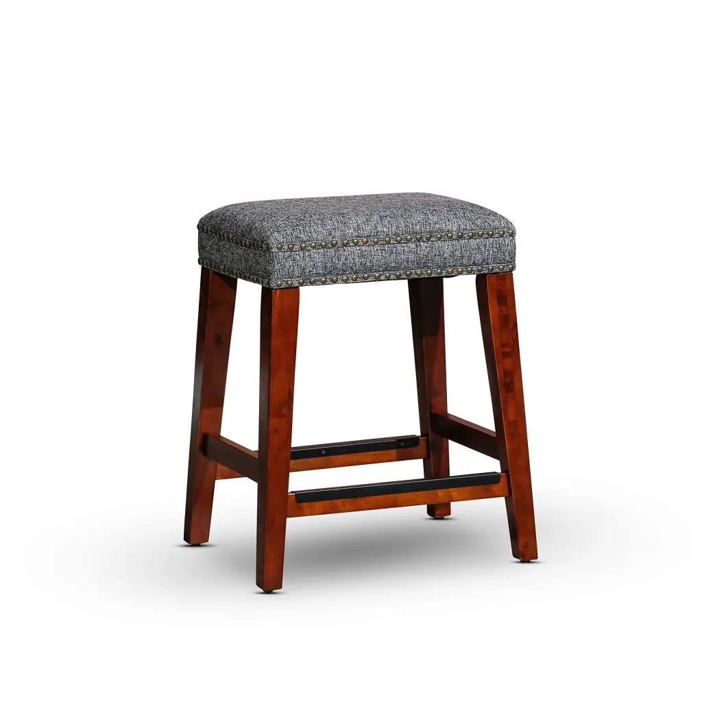 24 Inch Backless Counter Stool Cherry Finish Elastomer Timber dty home