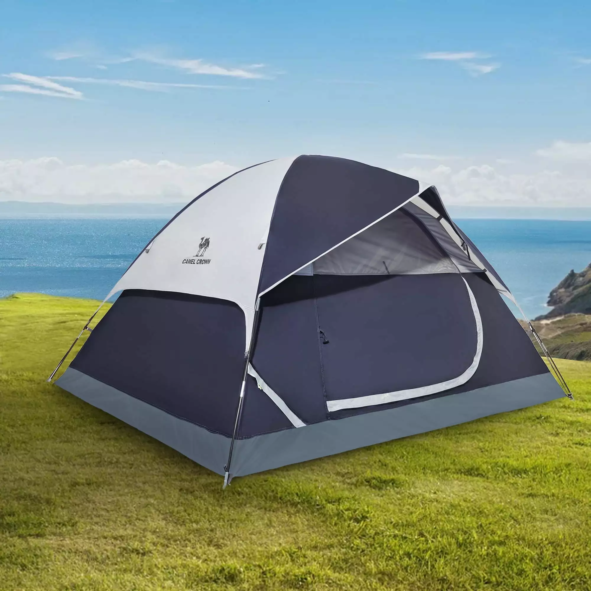 Camel Crown 3-4 Person Camping Tent Waterproof Lightweight Backpacking Tent Camping Outdoor Dome Tent Windproof Emergency ...