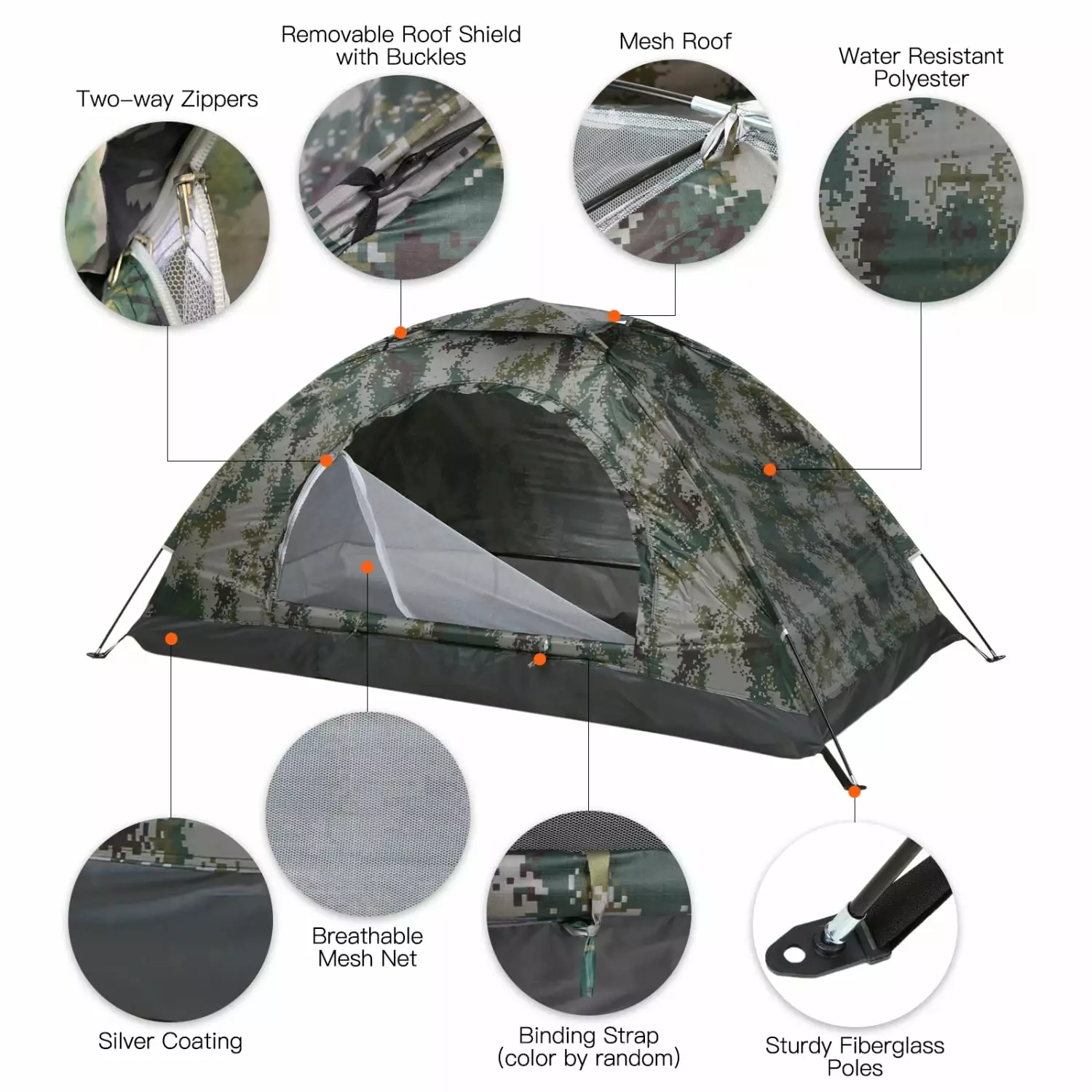 FMAZEHE Ultralight 1-2 Person Camping Tent Anti-UV Coating UPF 30+ - Portable Hiking Tent Beach & Fishing
