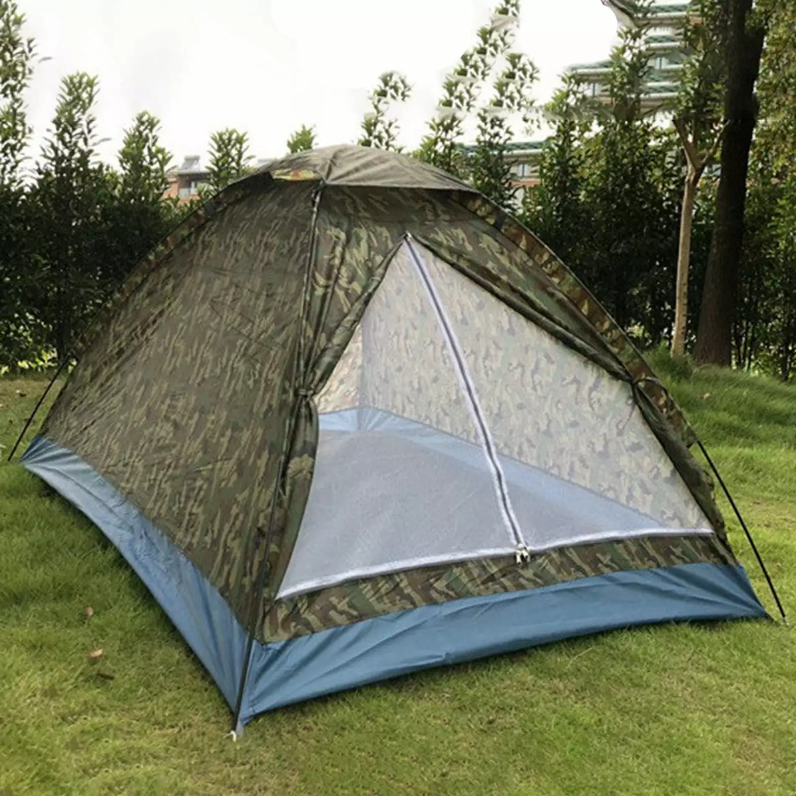Gnobogi 2 Person Camouflage Camping Tent Single Door Lightweight Hiking Backpacking Outdoor