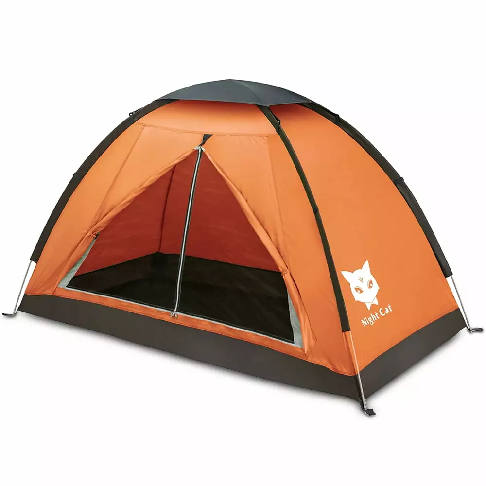 Night Cat Backpacking Tent One 1 to 2 Persons Lightweight Waterproof Camping Hiking Tent Adults Kids Scouts Easy Setup Sin...