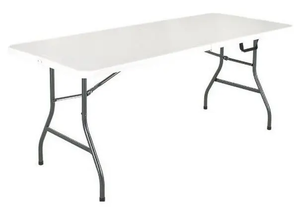 Simple Spaces DL-C2403L White Banquet Table Folding Leg