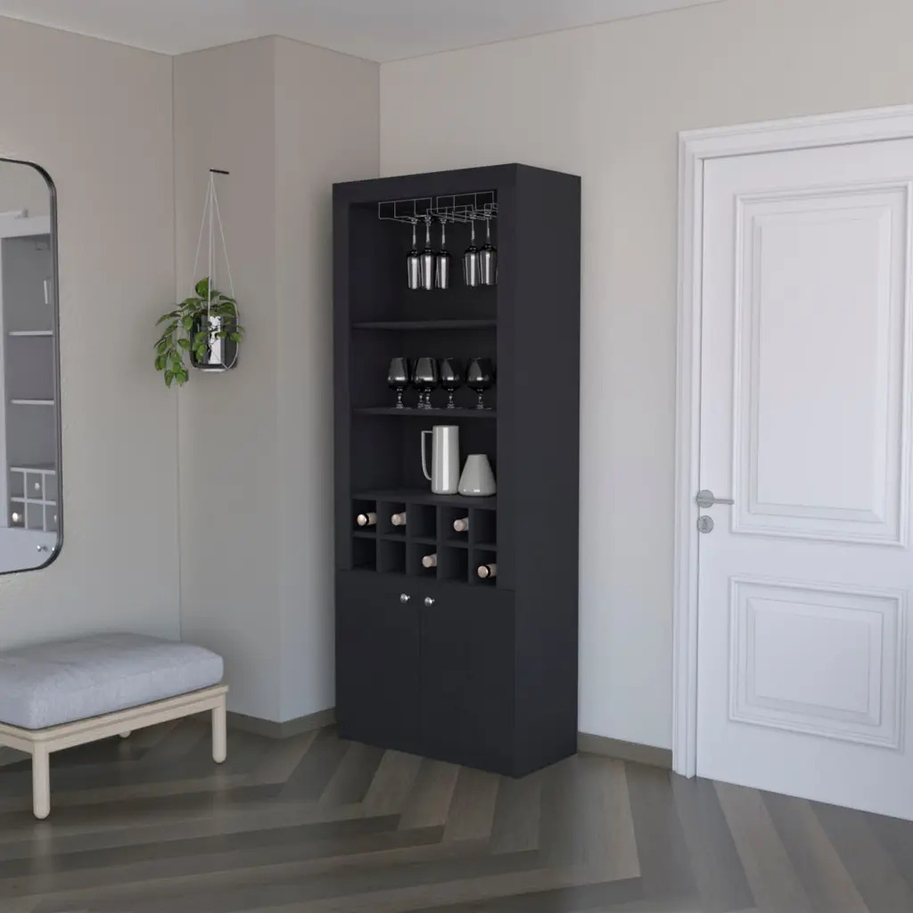 Freestanding Bar Cabinet Wine Storage and Three Shelves rta mubles colombia