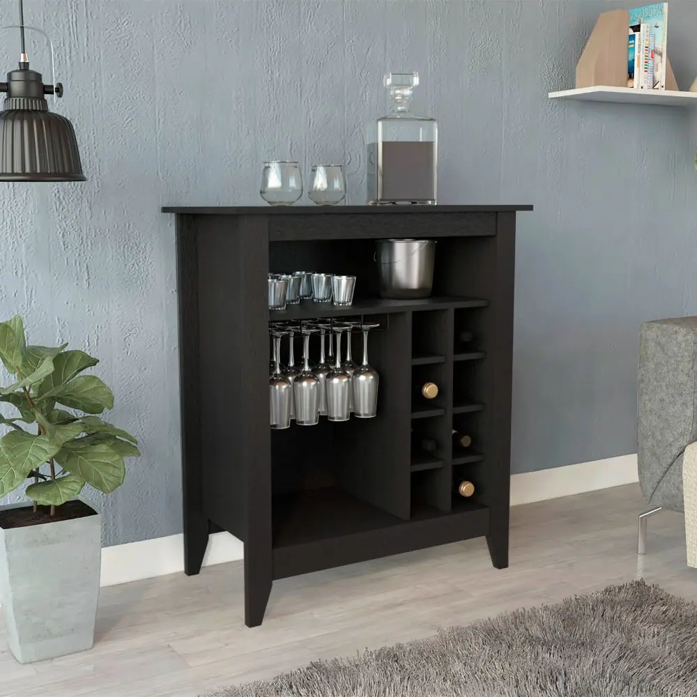 Essential Bar Cabinet Open Shelf Six Built- Wine Rack and One Drawer rta muebles colombia