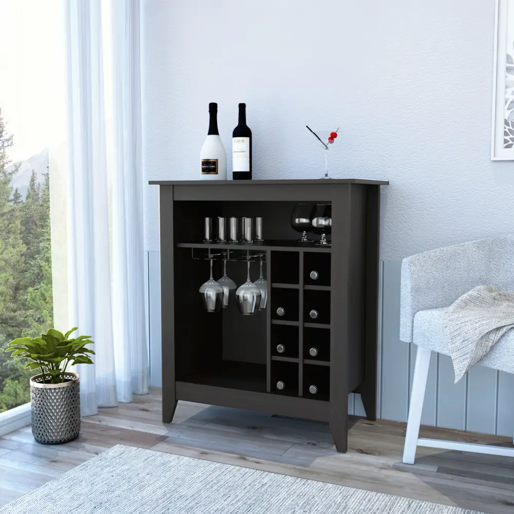Mojito Bar Cabinet Open Drawer and Shelf Black Parti Finish rta muebles colombia