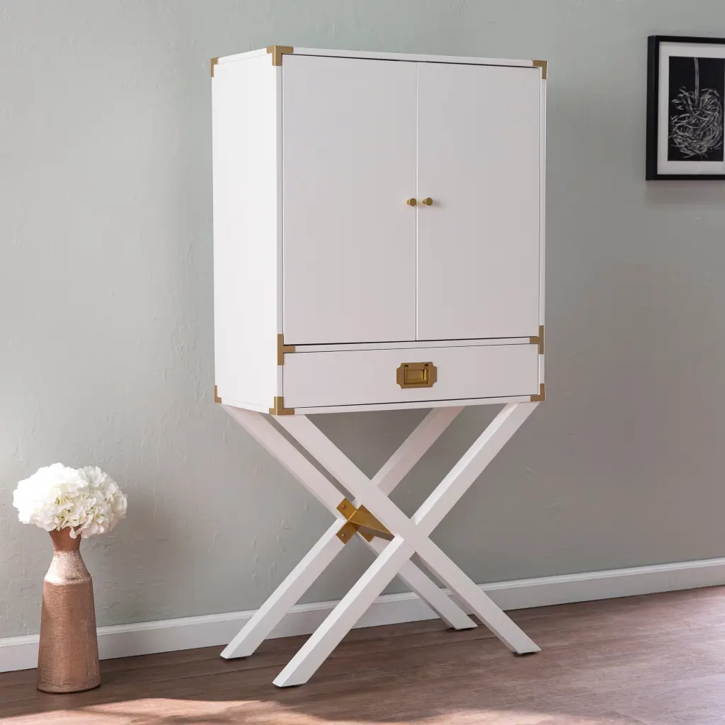 Promotion Tall Bar Cabinet Storage White Mdf Modern Home Bar Furniture sei