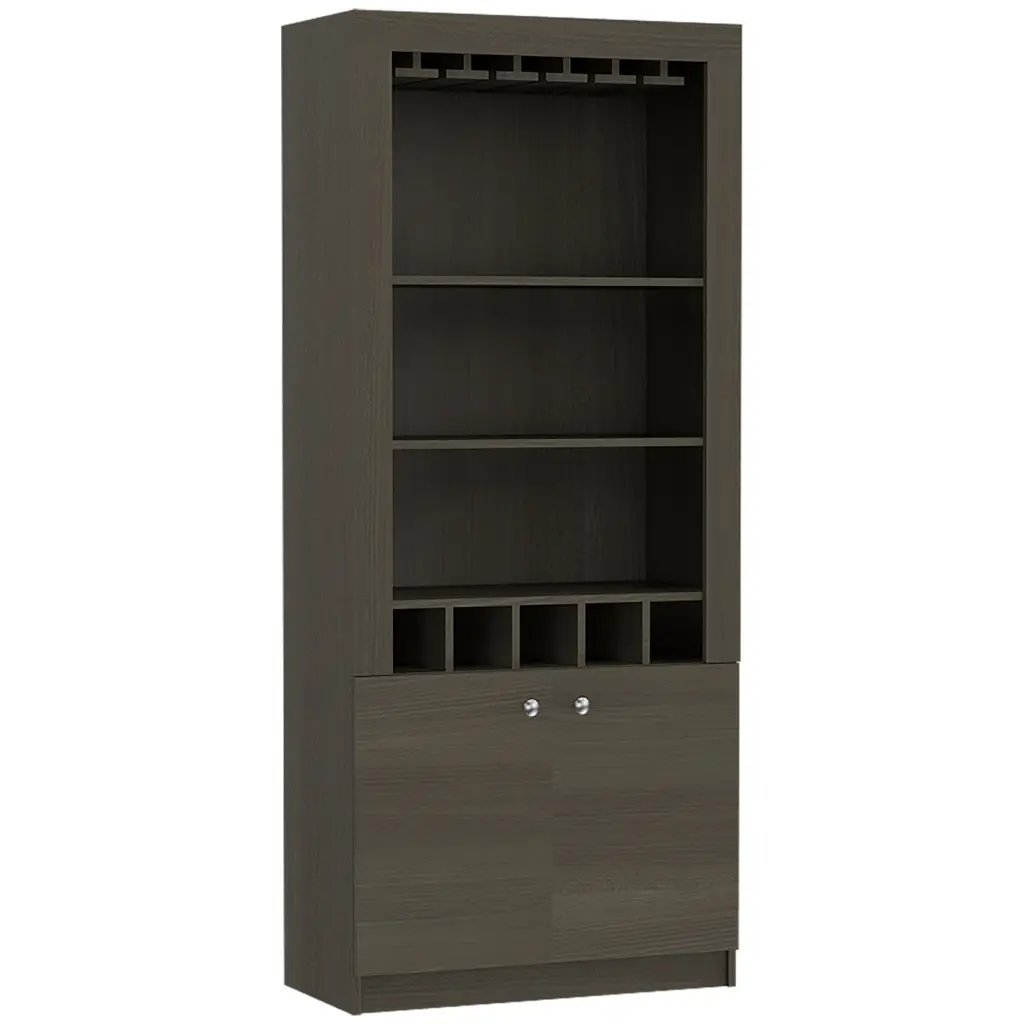 Montenegro Bar Cabinet Double Door 5-Bottle Wine Rack Storage tuhome