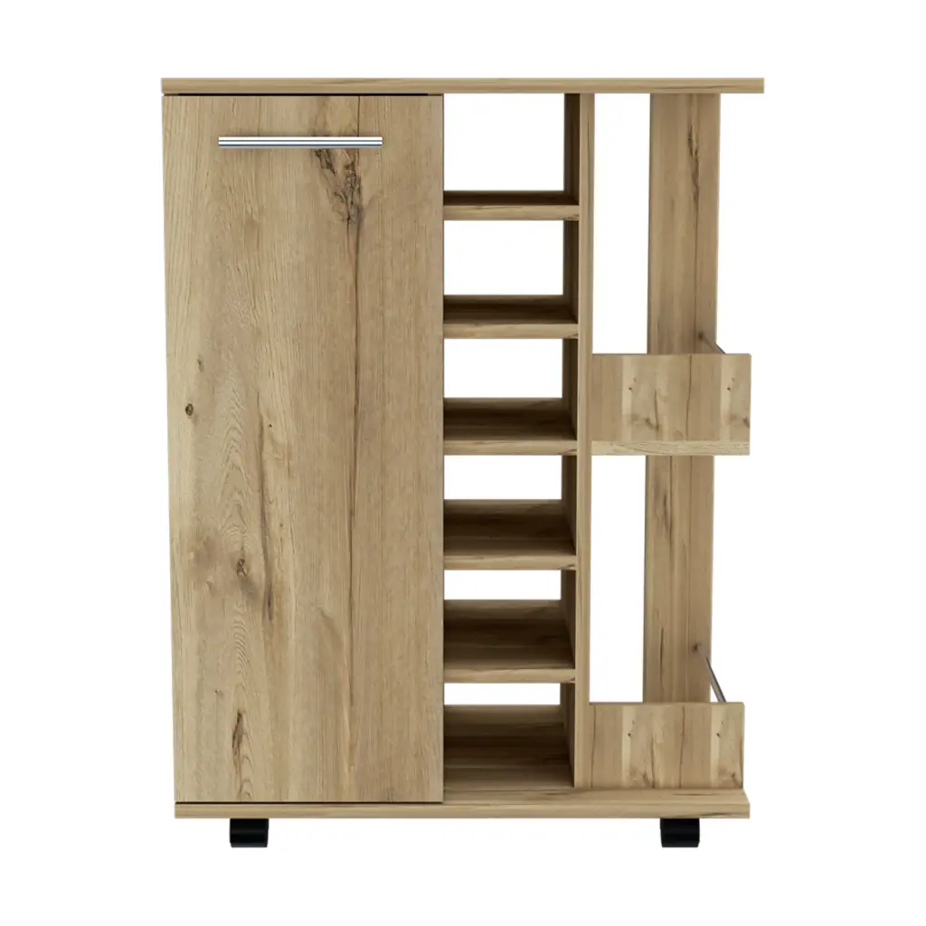 Tennessee Bar Cart Cabinet, Six Cubbies Liquor and Glass Storage rta mubles colombia