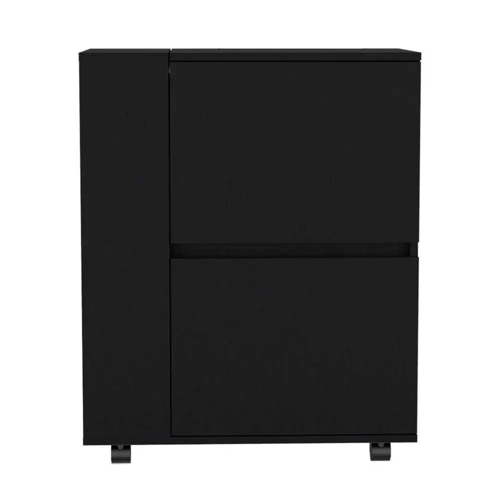 Bar Cart Belleville Black Particle Board Engineered Living Room Serving Cart treevol furniture