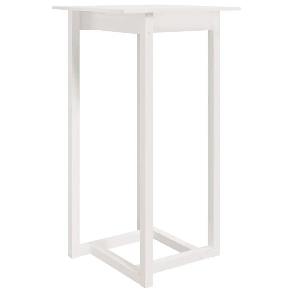 White Solid Wood Pine Bar Table 23.6x23.6x43.3 Inches