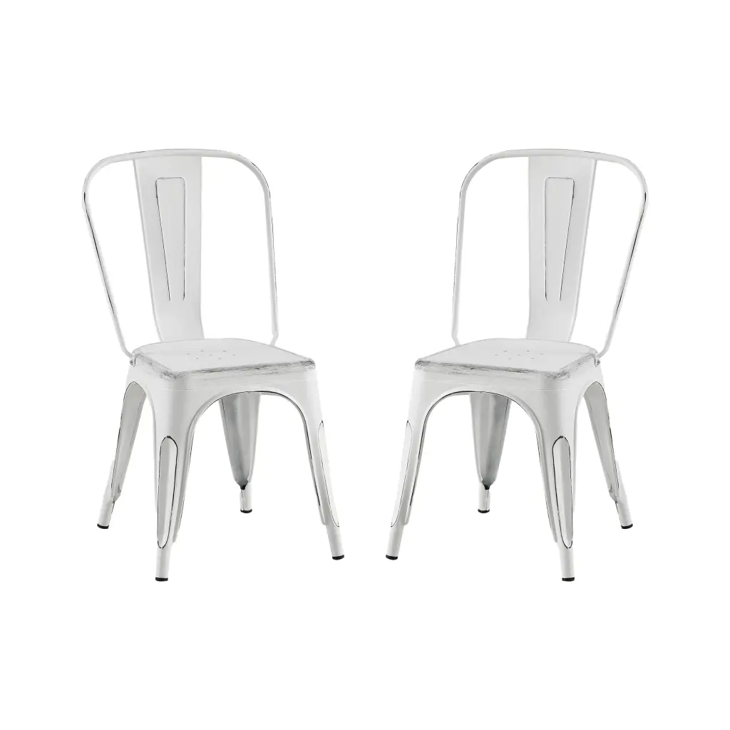 2-Piece Modern Sanded Matte White Finish Metal Bar Chair Set kanepe