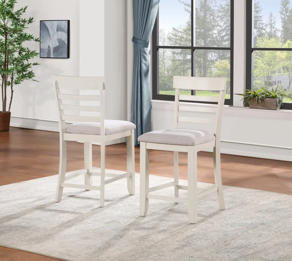 Hyland Counter Chair Set 2 Brown White Timber steve silver furniture
