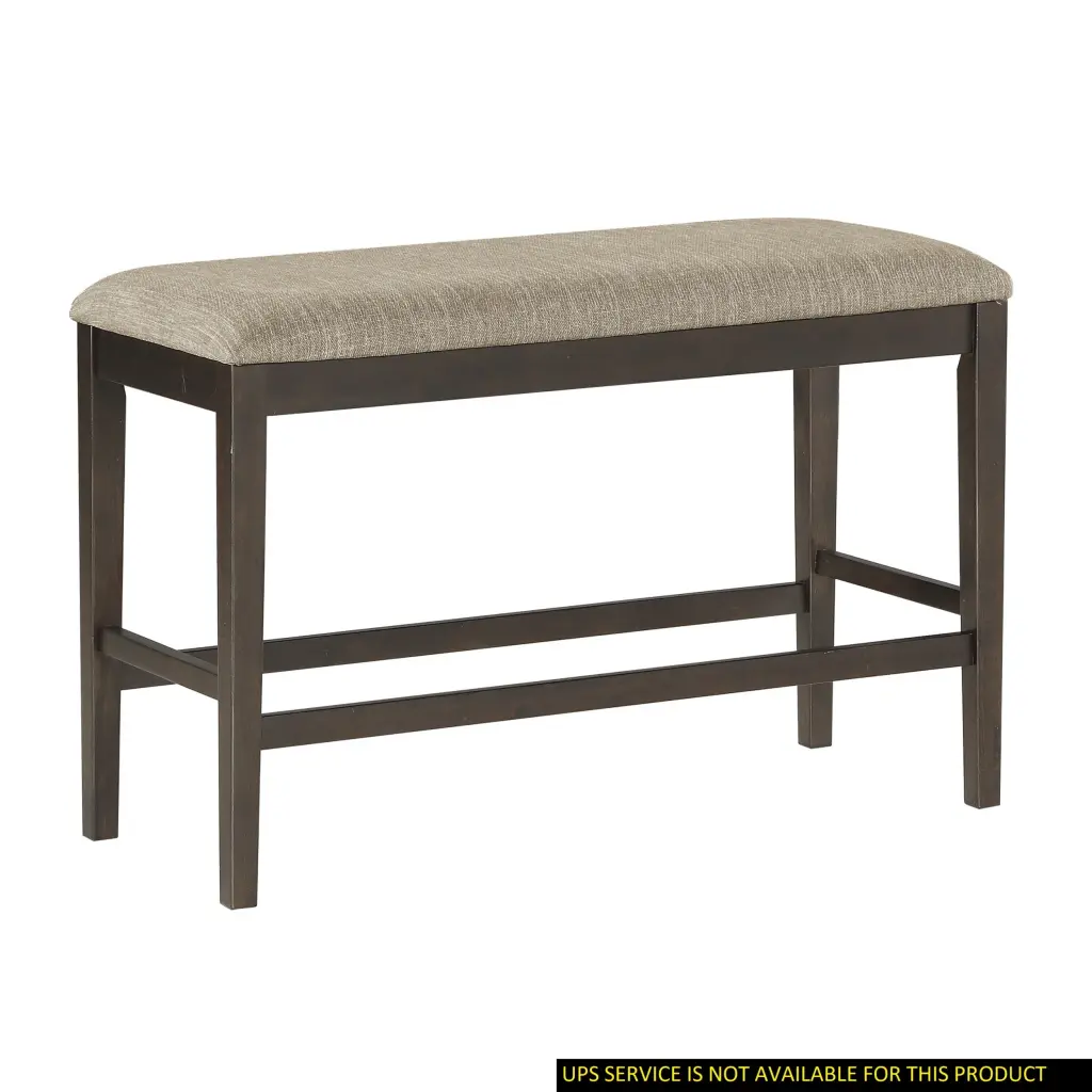 Dark Brown Finish Counter Height Bench Upholstered Casual Seat Kitchen or Bar kanepe