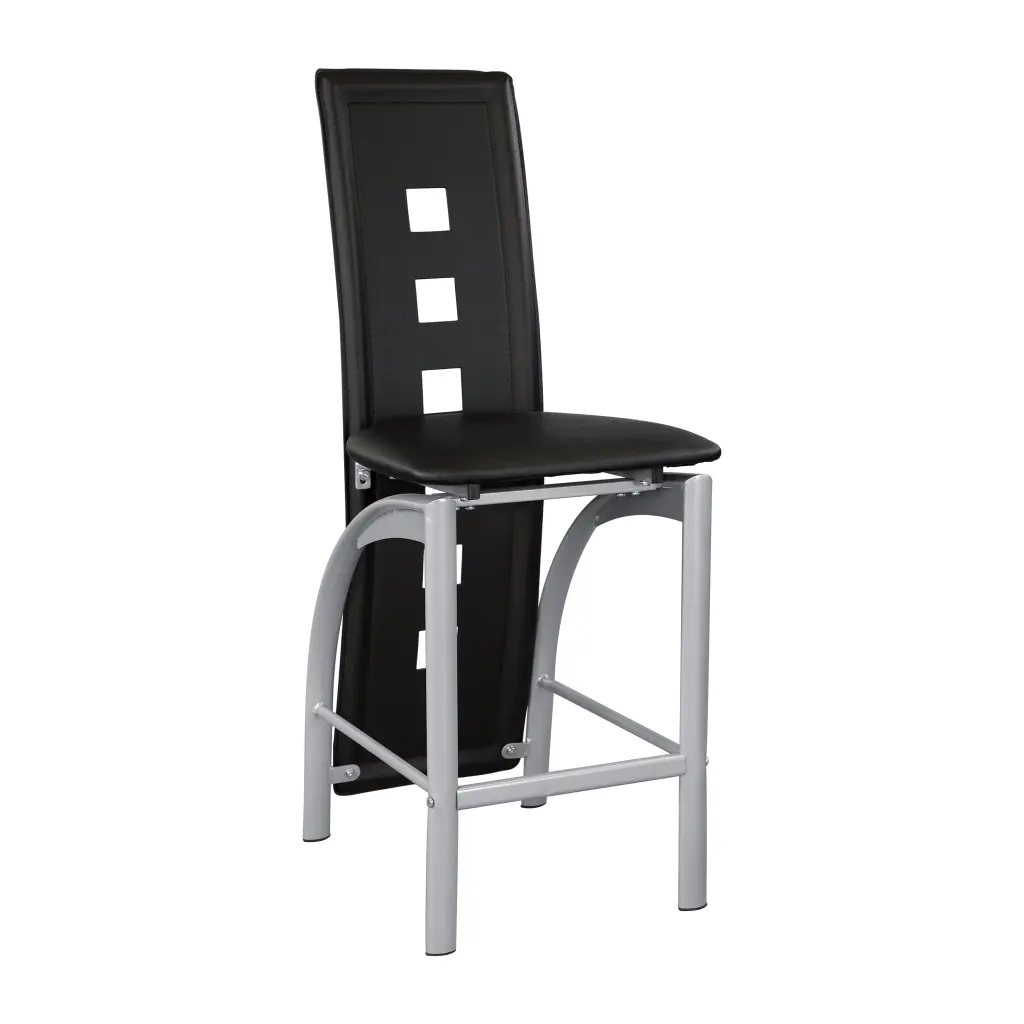 Set 2Pc Modern Style Counter Height Chairs Metal Base And Leather Upholstery kanepe