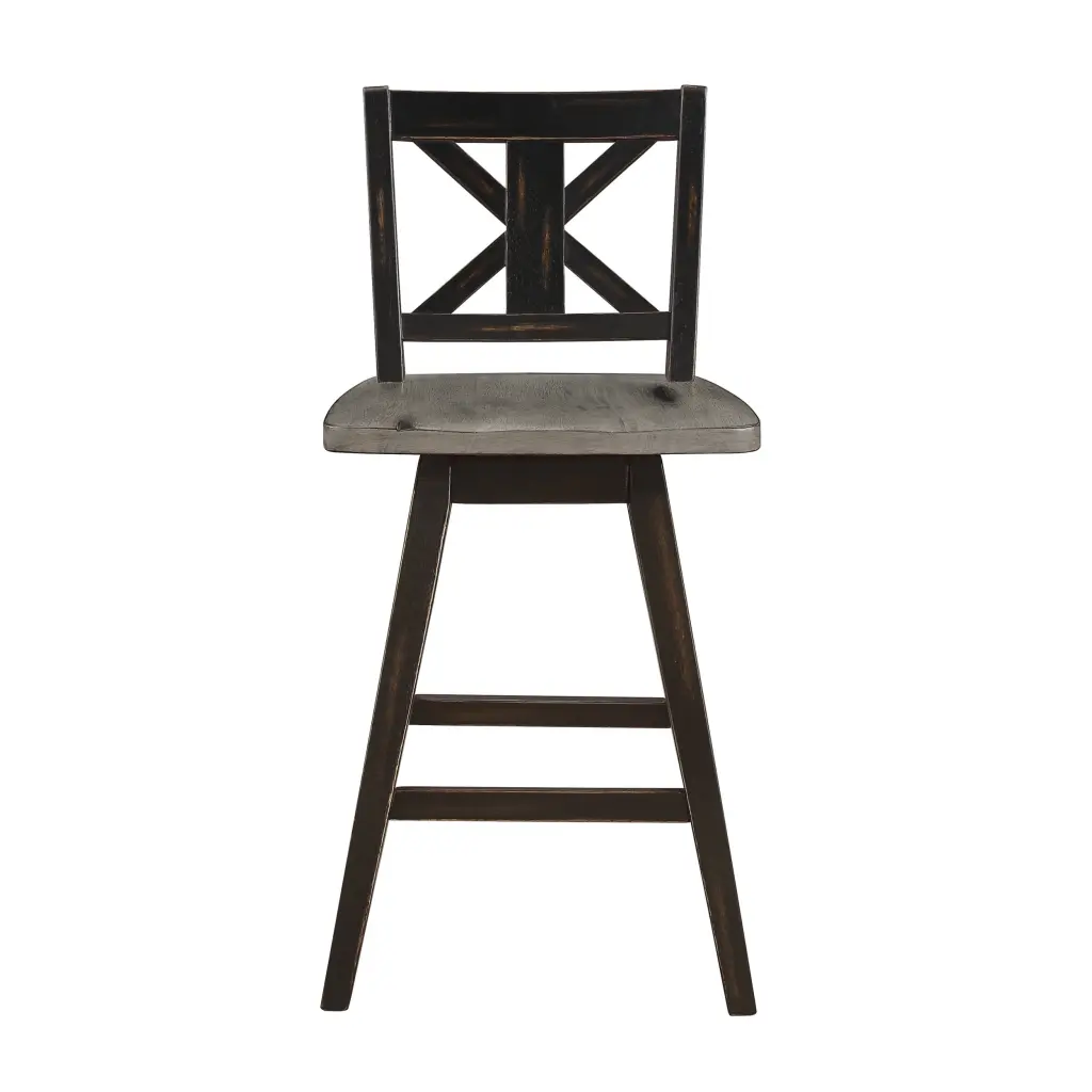Set 2 Black X Back 360 Degree Swivel Counter Height Chairs kanepe