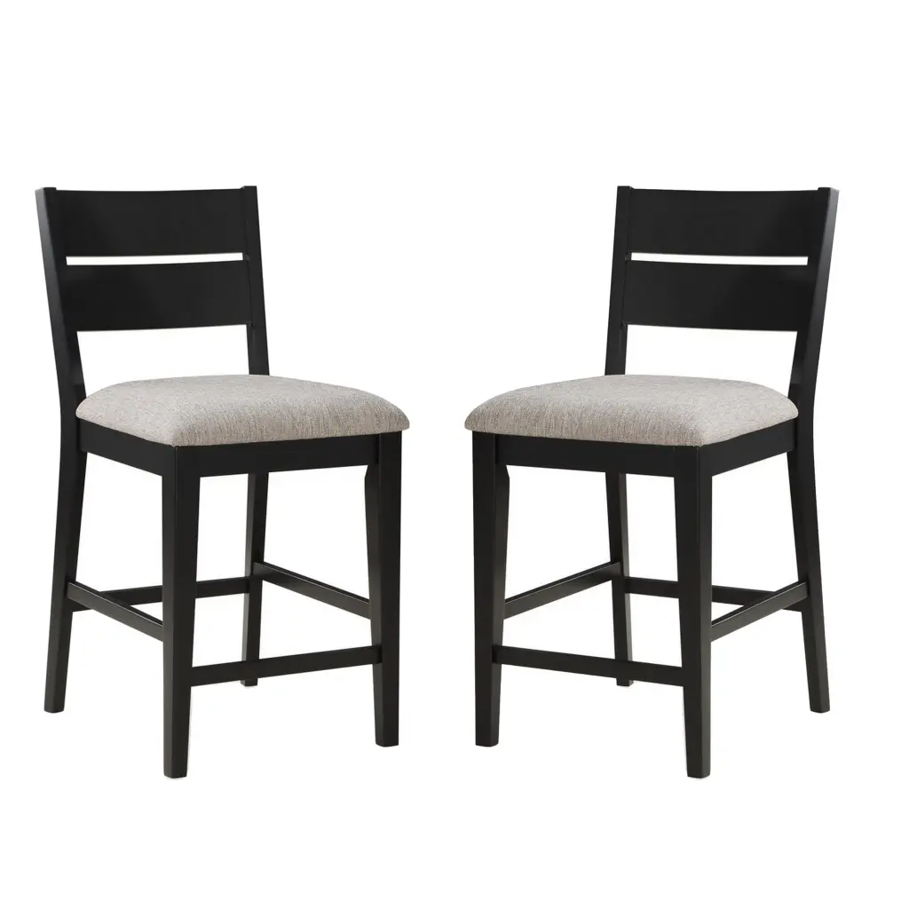 Set 2 Gray 24 Inch Counter Height Chairs Seat Cushions royal hampton