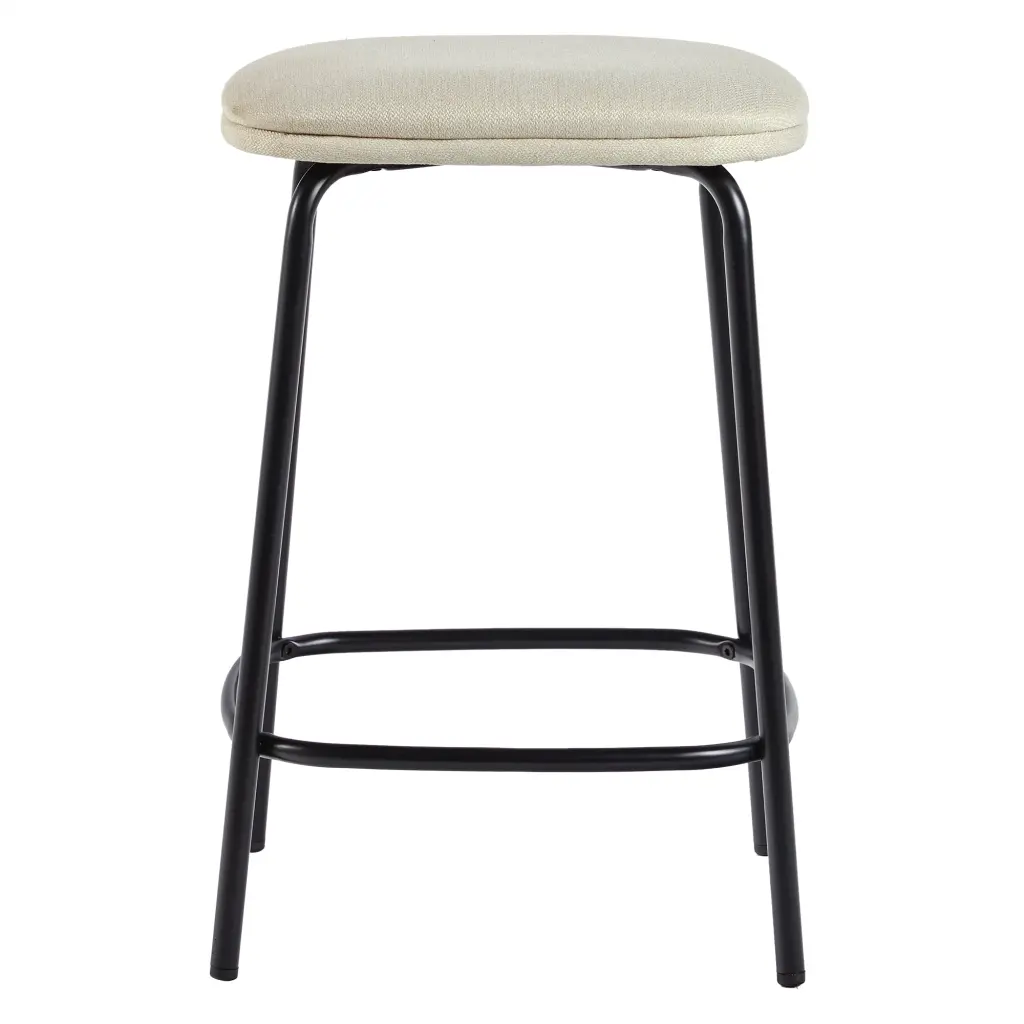 Modern Effortless Counter Stool Set 2 Upholstered Seat Ivory walker edison