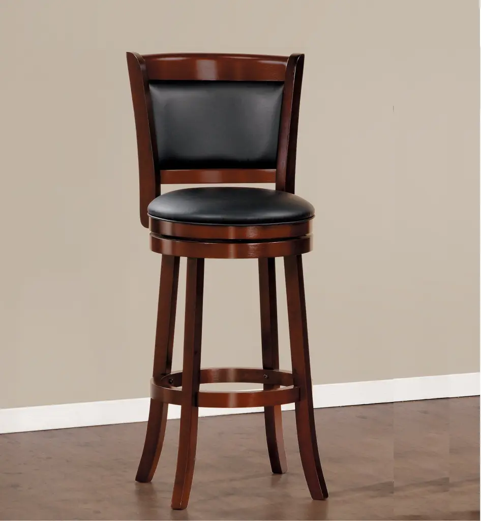 Cozy Swivel Pub Height Chair Dark Cherry Finish Faux Leather kanepe