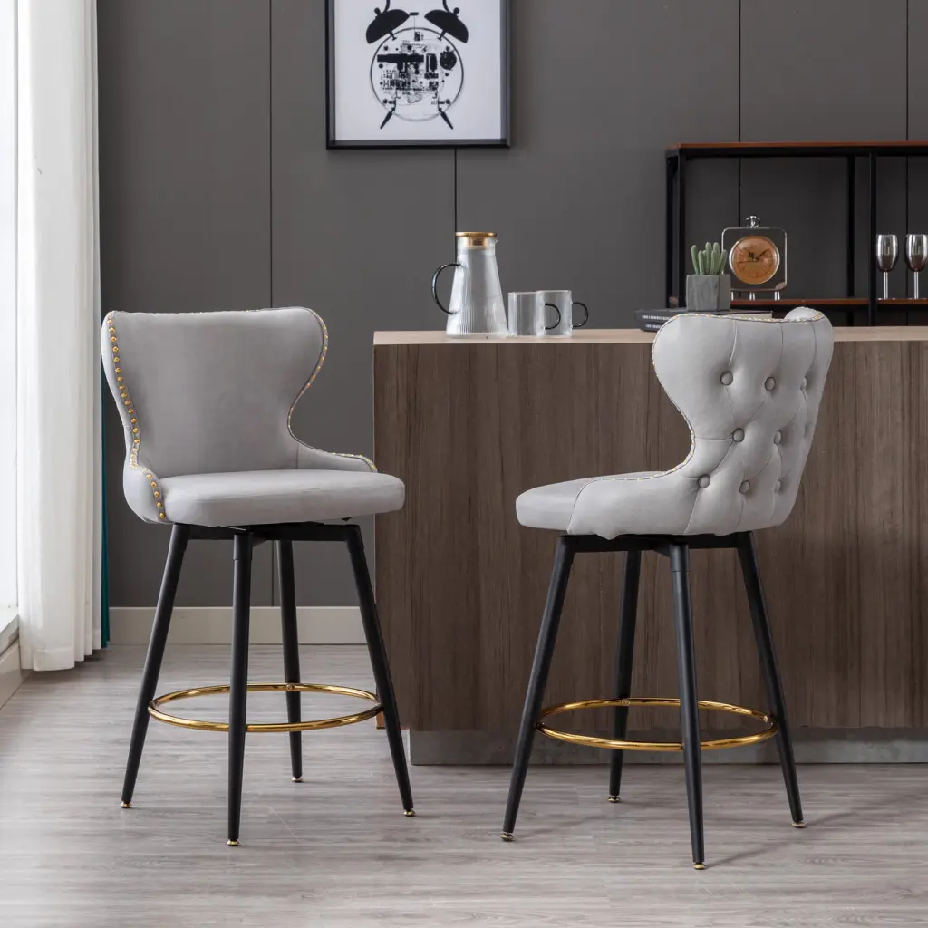 25 Inch Counter Height Bar Chair 180 Swivel and Leathaire Material a-a furniture