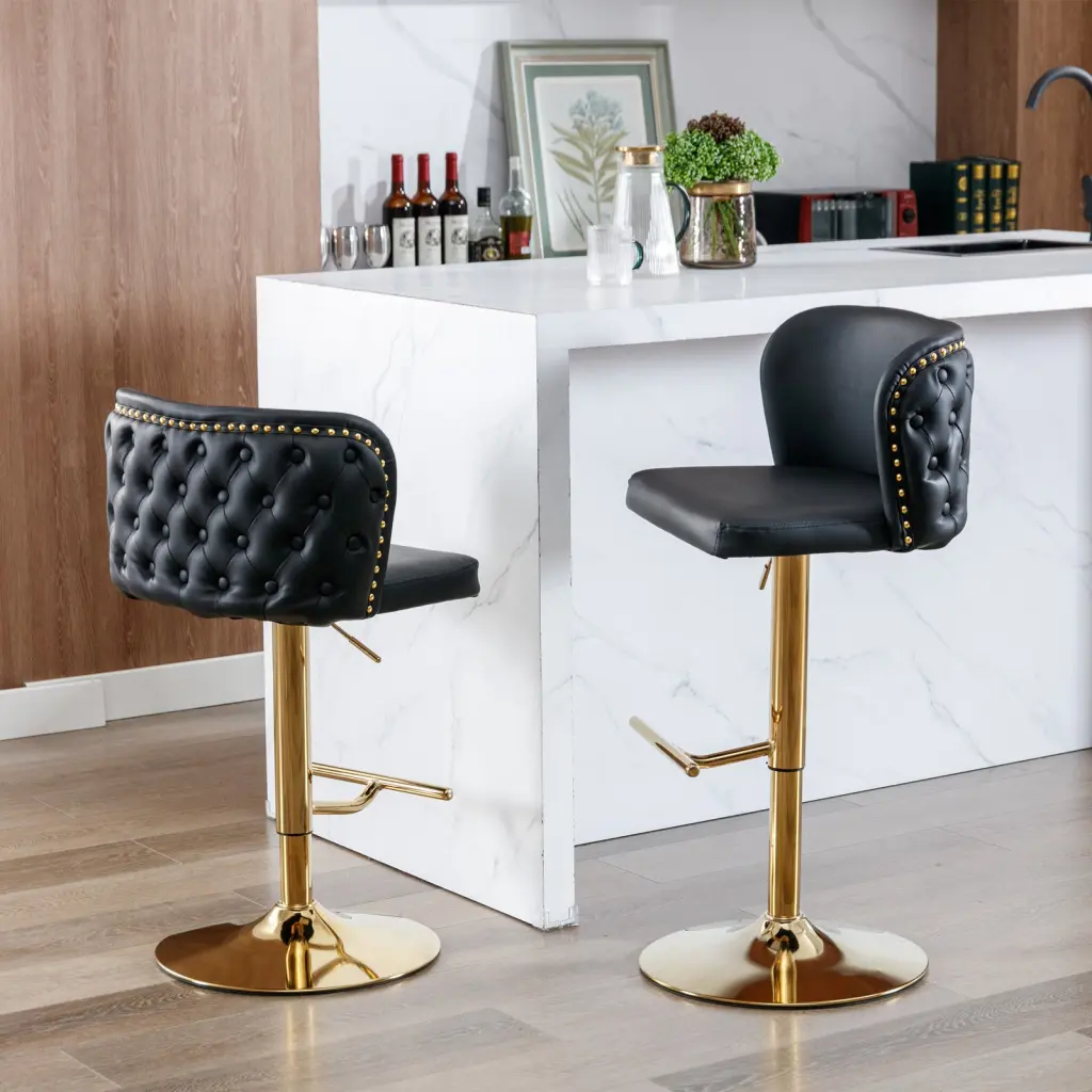 Swivel Barstools Adjustable Seat Height Modern PU Upholstered Stools a-a furniture