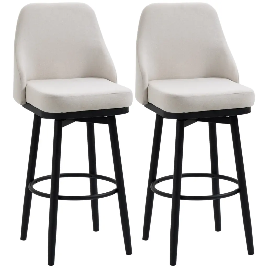 Homcom Bar Height Stools Set 2 Modern 360 Swivel Barstools 29 Inch aosom business