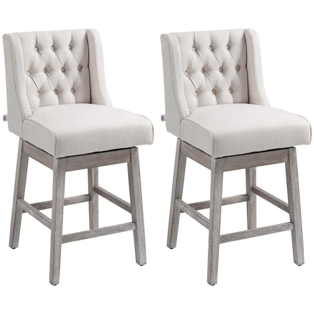 Homcom Counter Height Bar Stools Set 2 180 Degree Swivel Barstools aosom business