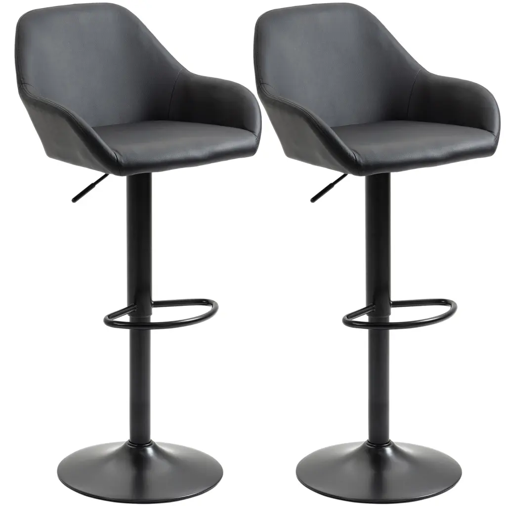 Homcom Customizable Swivel Counter Height Barstools Footrest aosom business