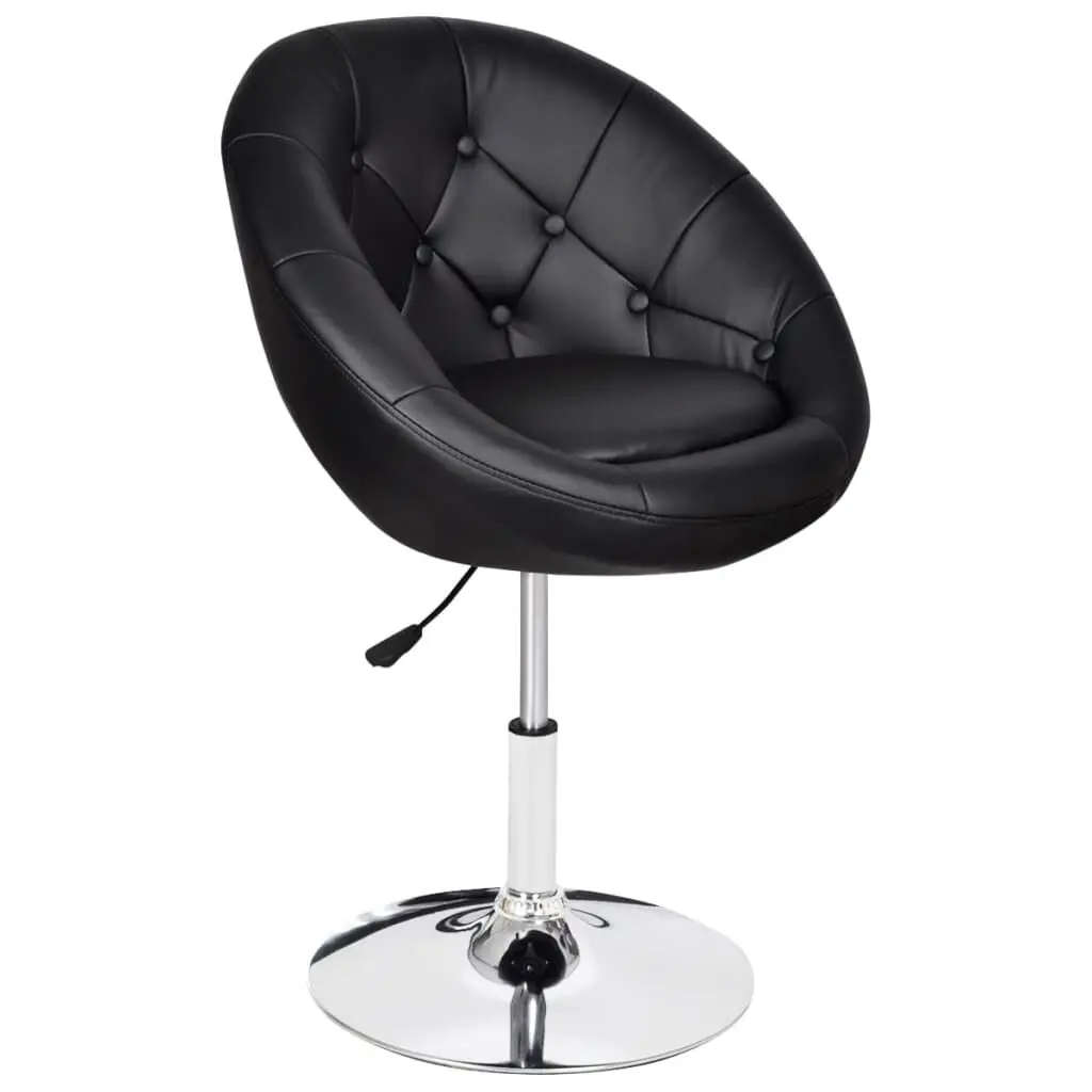 Bar Stool Black Faux Leather Counter Height Swivel Chair