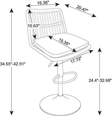 Set 2 Rattan Bar Stool 360 Swivel Bar Chair Counter Height Chair chair direct